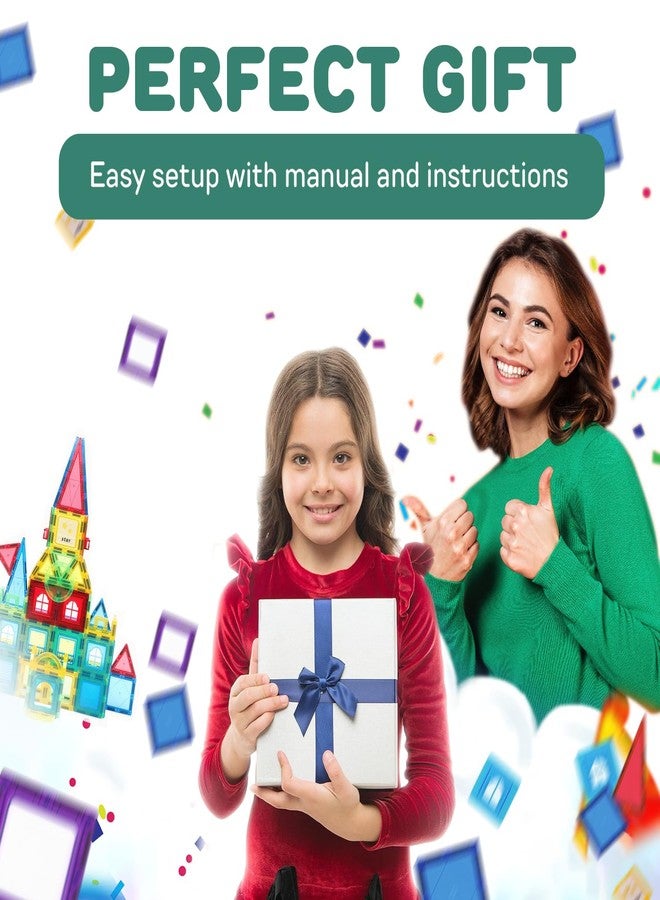 IMAGINATION 103 Piece Tiles Building Set for Kids Ages 3-8, STEM Educational Montessori Toy for Boys and Girls, Sensory Gift - Image 2